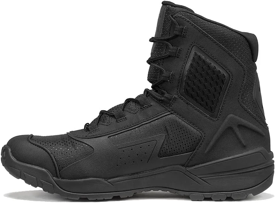Tactical Research TR1040-T 7 Inch Ultralight Black Tactical Boots for Men - Non-Polishable Leather and Nylon with Slip-Resistant TR HiTRAC Outsole for Police, EMS, and Security
