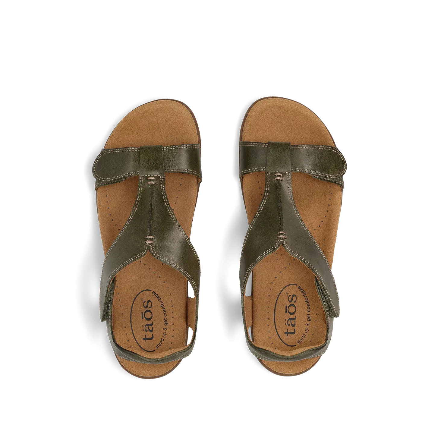 TAOS THE SHOW OLIVE LEATHER SANDAL
