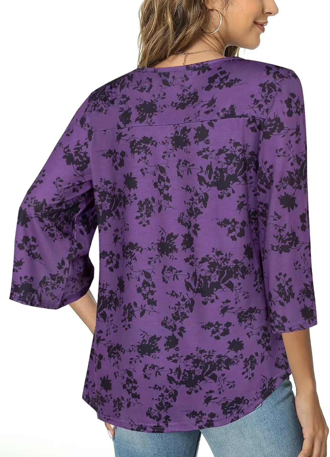 Tencole Womens Tops 2025 Summer Trendy Dressy Shirts 3/4 Sleeve Blouses Tunic V Neck Casual