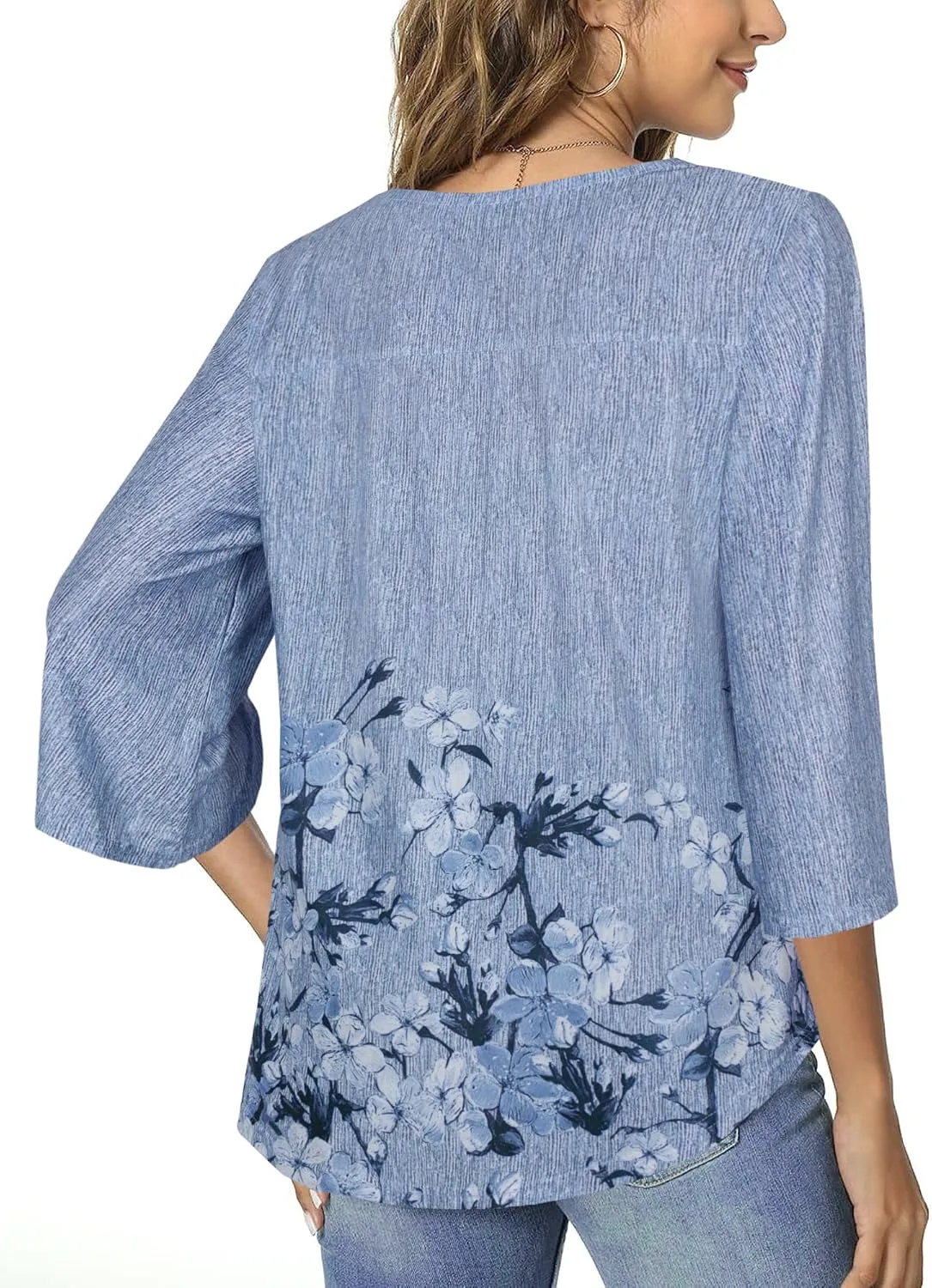 Tencole Womens Tops 2025 Summer Trendy Dressy Shirts 3/4 Sleeve Blouses Tunic V Neck Casual