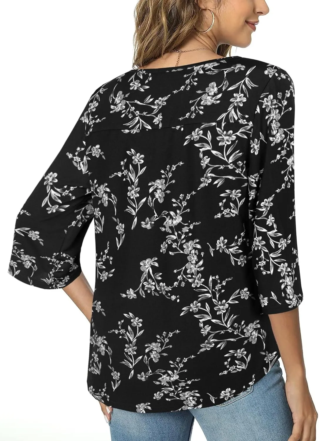 Tencole Womens Tops 2025 Summer Trendy Dressy Shirts 3/4 Sleeve Blouses Tunic V Neck Casual