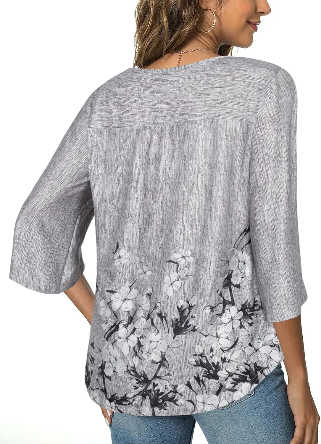 Tencole Womens Tops 2025 Summer Trendy Dressy Shirts 3/4 Sleeve Blouses Tunic V Neck Casual