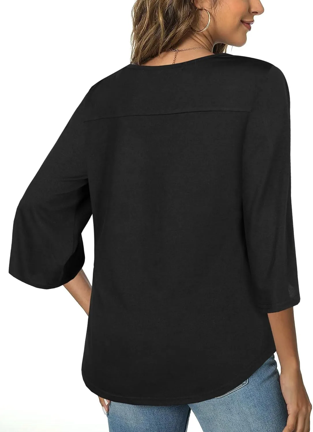 Tencole Womens Tops 2025 Summer Trendy Dressy Shirts 3/4 Sleeve Blouses Tunic V Neck Casual