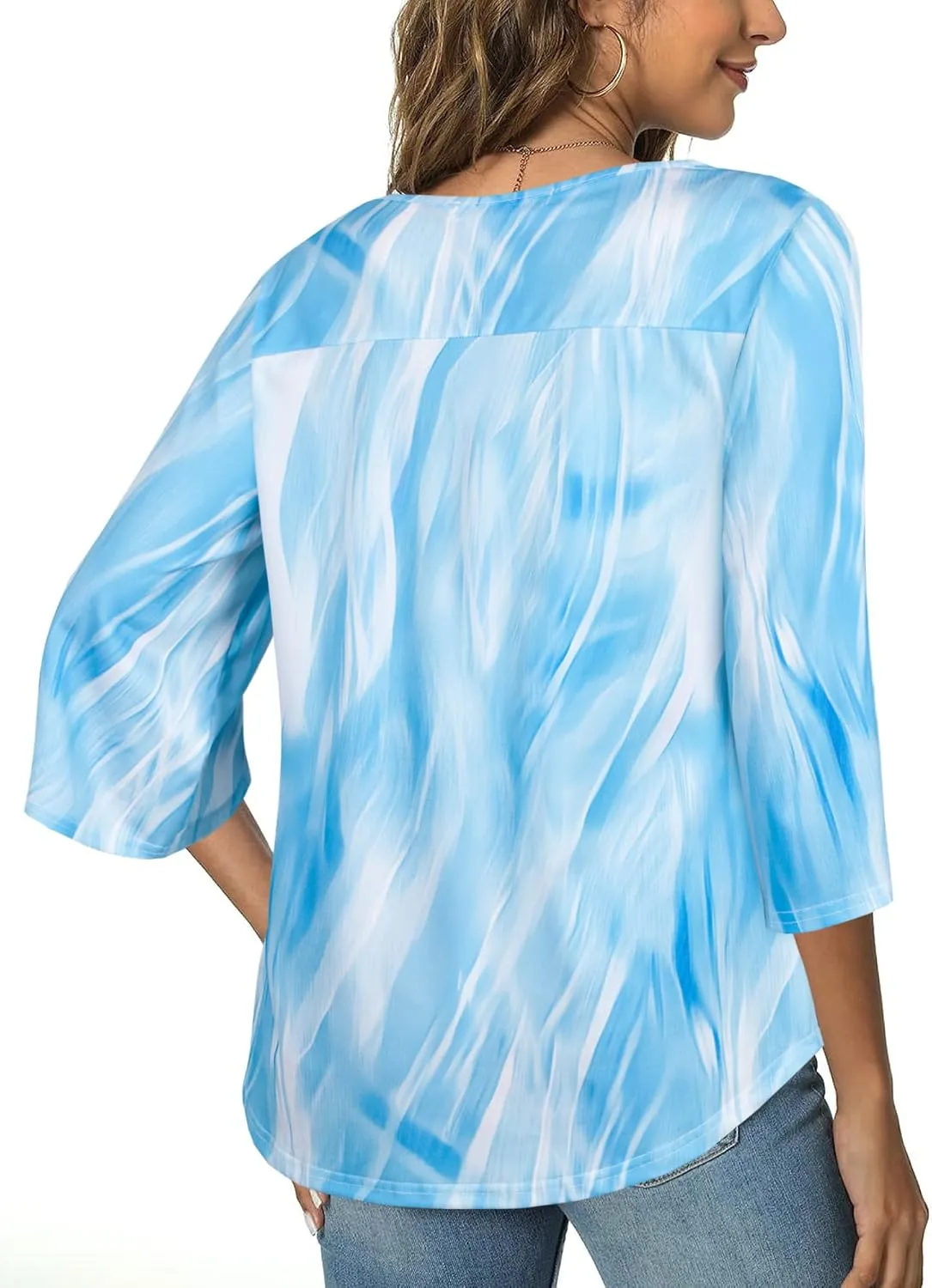 Tencole Womens Tops 2025 Summer Trendy Dressy Shirts 3/4 Sleeve Blouses Tunic V Neck Casual
