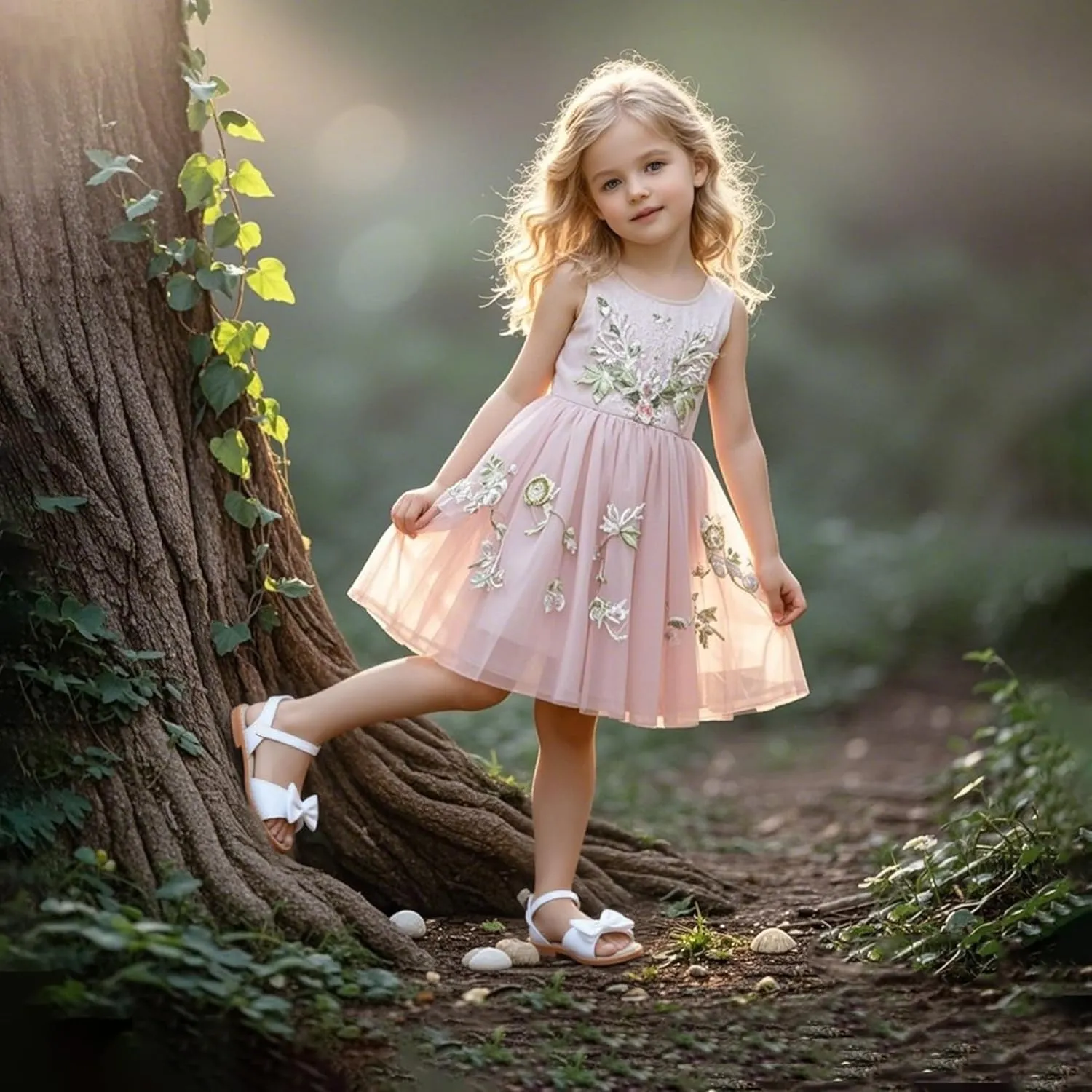 THEE BRON Toddler Girl Dress Sandals Sandalias para Nias
