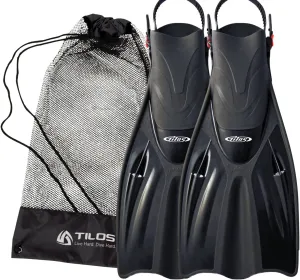 Tilos Getaway Large Open Heel Snorkeling Fins - Travel-Friendly, Adjustable Flippers for Wide Feet