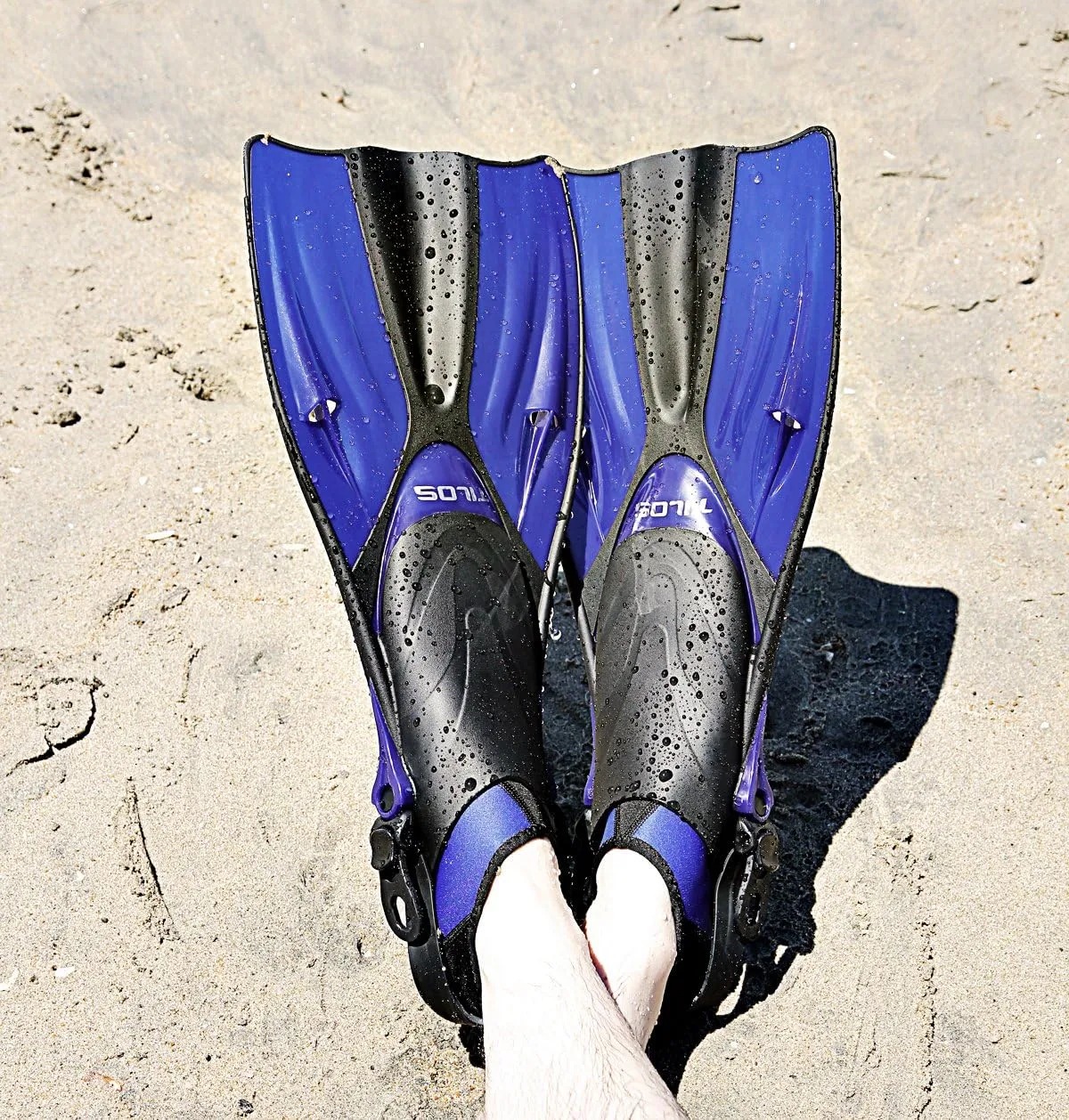 Tilos Getaway Large Open Heel Snorkeling Fins - Travel-Friendly, Adjustable Flippers for Wide Feet