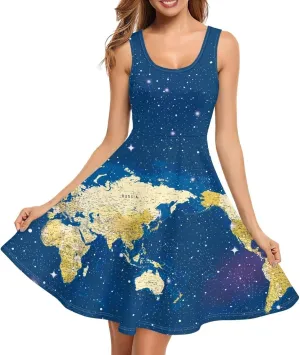 TOADDITDO Womens Summer Sleeveless Tank Dress with 2 Side Pockets XS-4XL Plus Size