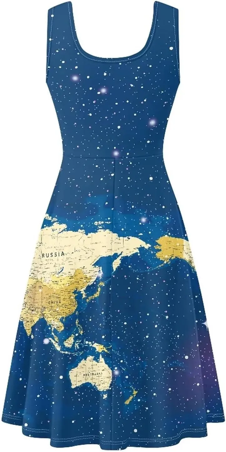 TOADDITDO Womens Summer Sleeveless Tank Dress with 2 Side Pockets XS-4XL Plus Size