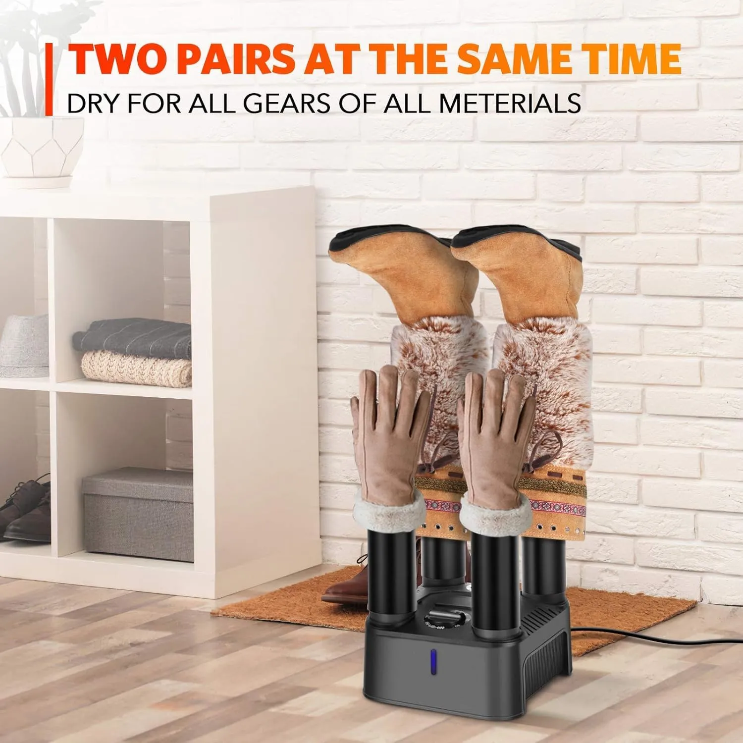 Trustech Boot Dryer, Silent Shoe Dryer & Warmer with Heat Blower, Timer, Detachable Racks, Quick Drying, Helps Reduce Odor, 2 Pairs Boot Warmer for Shoes, Ski, Gloves, Hats, Socks