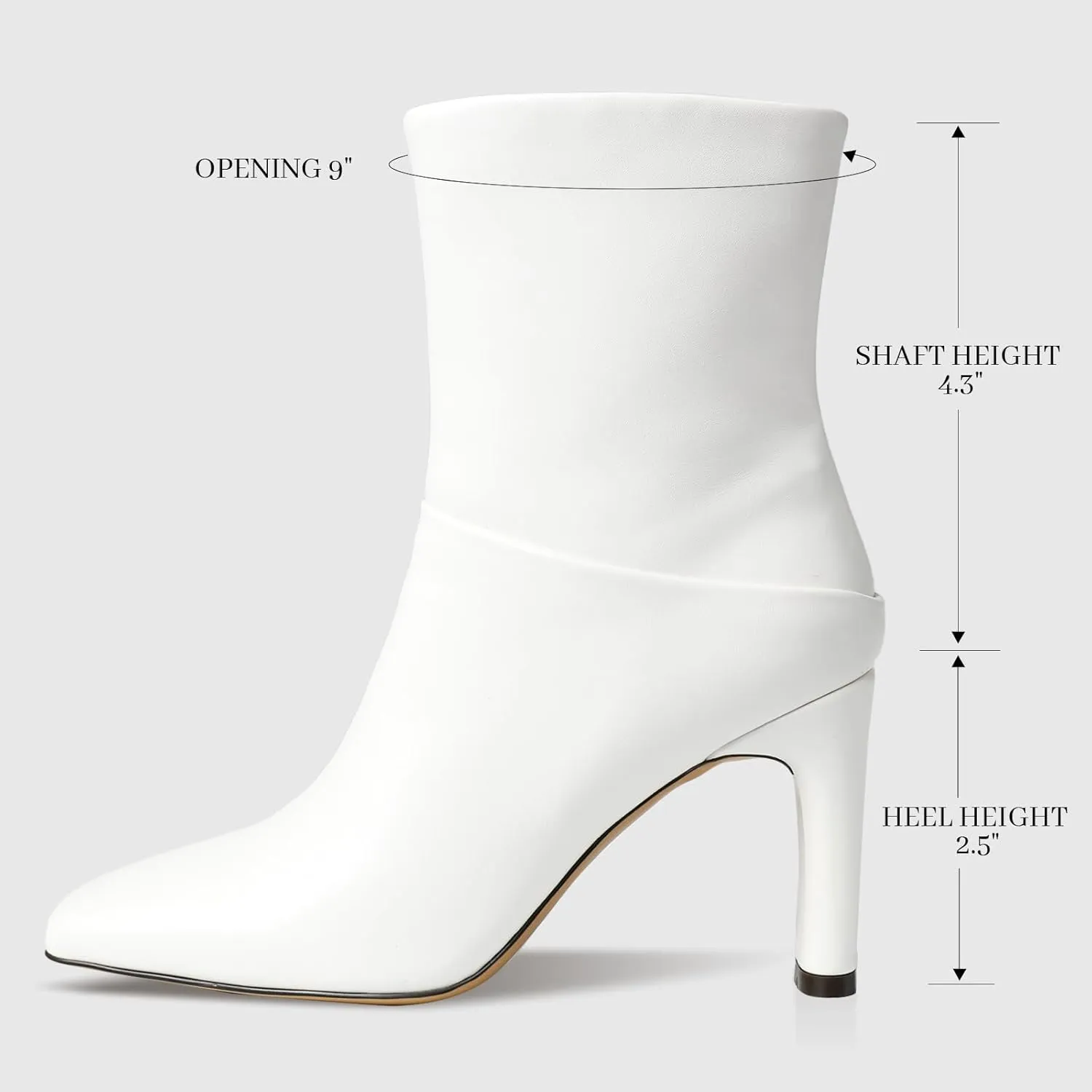 Uacllcau Ankle Boots for Women Square Toe High Heel Block Mid Calf Side Zipper Short Booties Gogo Fashion Fall Winter Boots