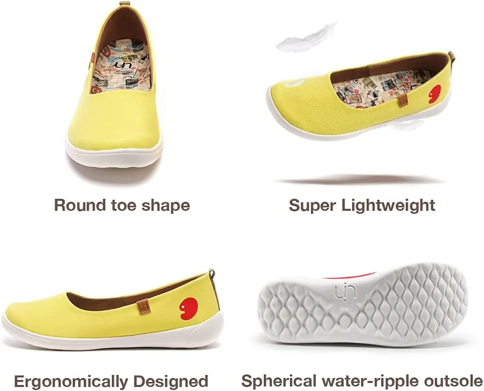 UIN Ballet Flats Shoes for Women Art Printed Wide Toe Casual Breathable Lightweight Slip On Women Loafers