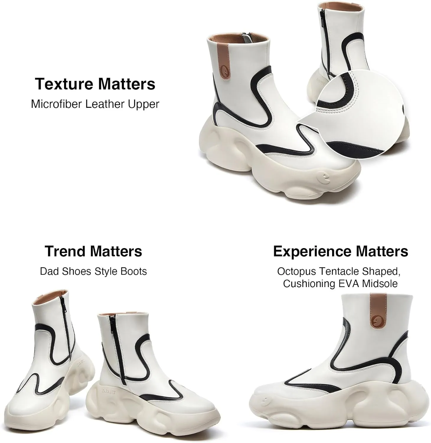 UIN Women's Boots Platform Chunky Fashion Walking Shoes Zarautz