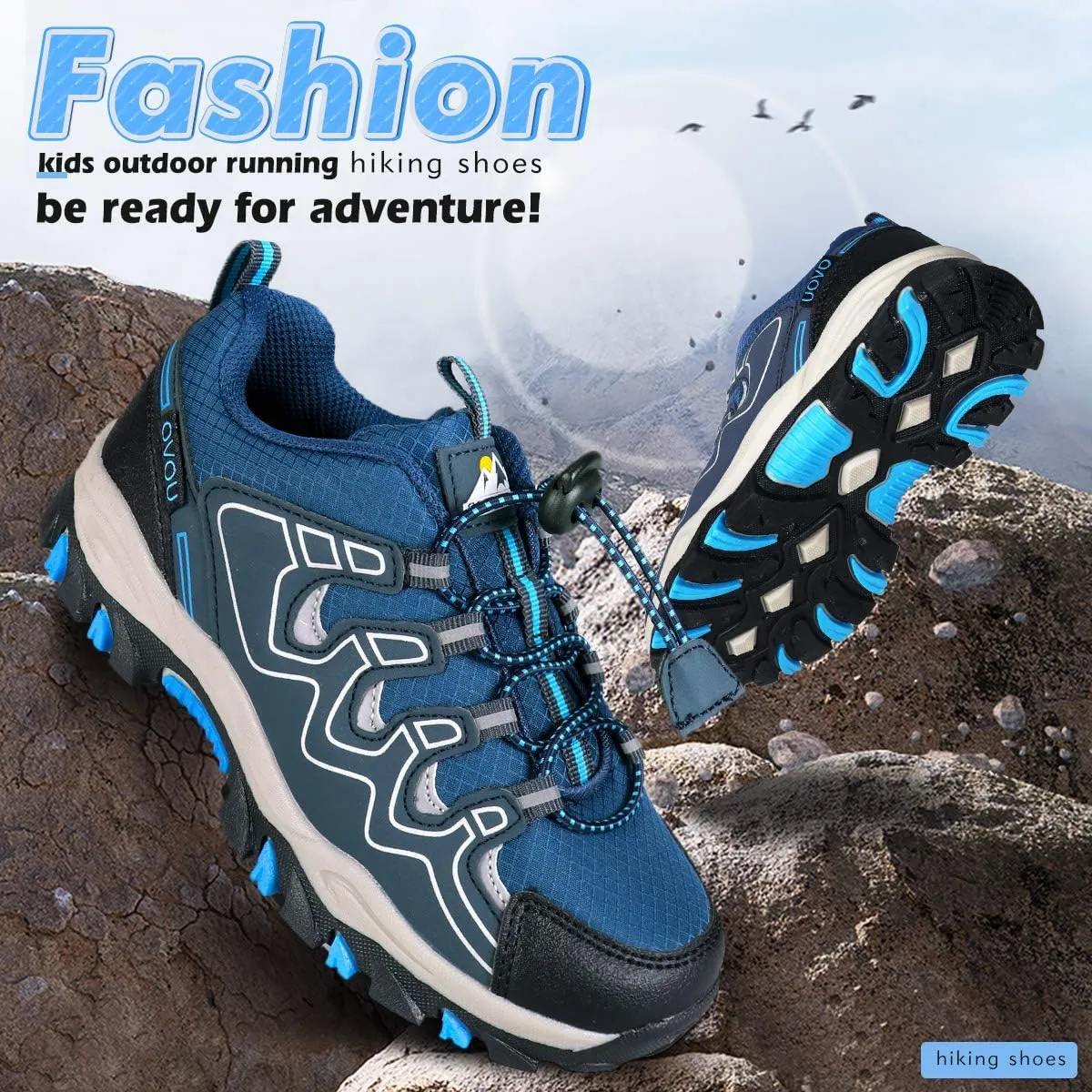 UOVO Boys Shoes Boys Sneakers Boys Tennis Running Shoes Waterproof Hiking Shoes Kids Athletic Outdoor Sneakers Slip Resistant(Little/Big Boys)