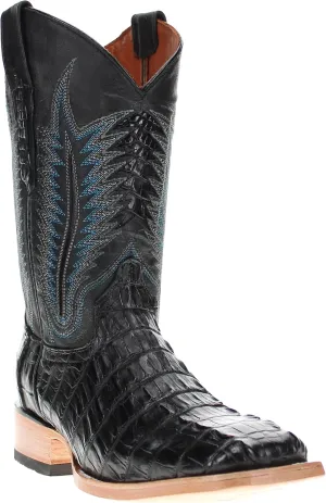 Vaccari Men's Paxton Gator Hornback Tail Leather Broad Square Toe Western Cowboy Boots