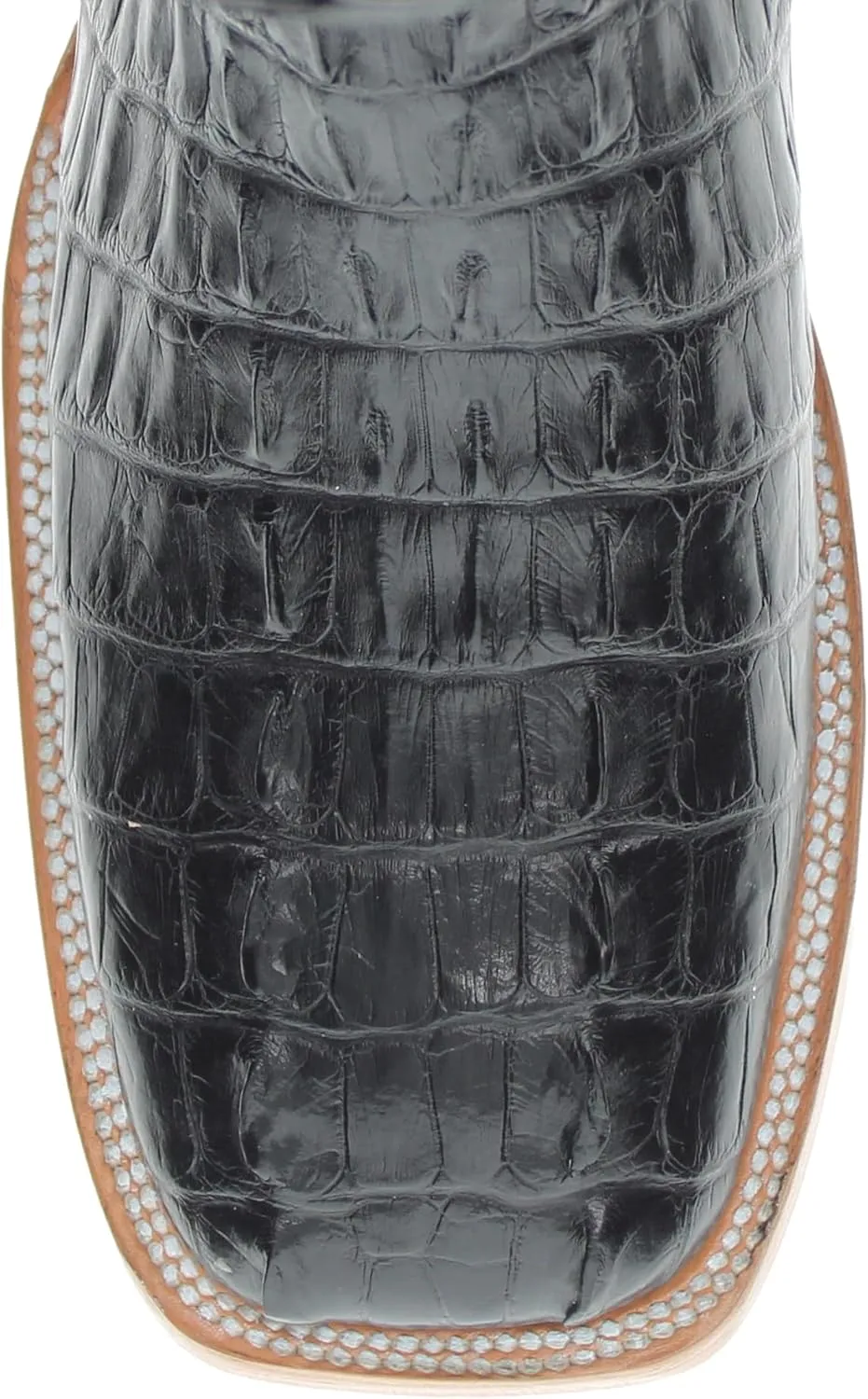 Vaccari Men's Paxton Gator Hornback Tail Leather Broad Square Toe Western Cowboy Boots