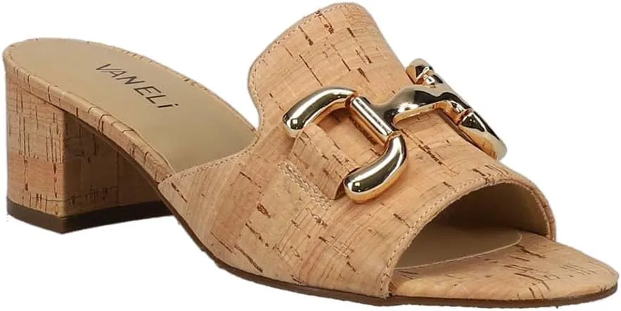 VANELi Womens Oksana Block Dress Sandals Low Heel 1-2" - Brown