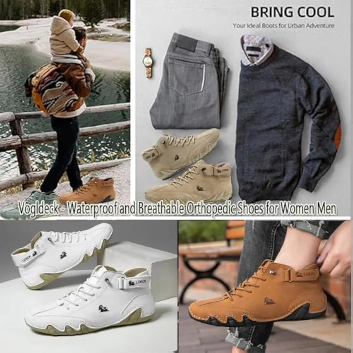 Vogany Shoes, VogLDeck - Waterproof and Breathable Orthopedic Shoes, Outdoor Orthopedic Sneakers for Women Men