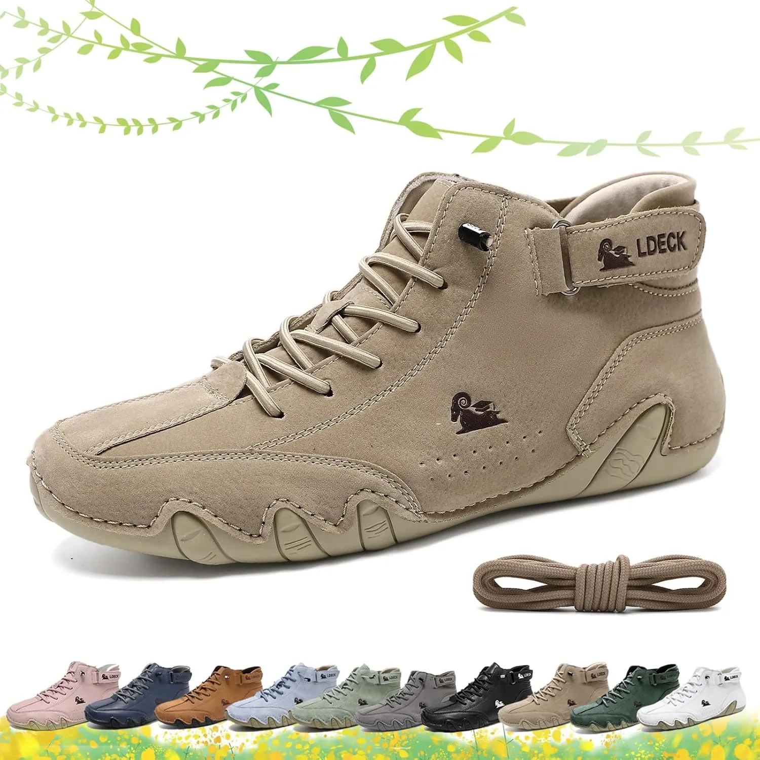 Vogany Shoes Women, Vogldeck - Waterproof and Breathable Orthopedic Shoes, Outdoor Beck Shoes Comfy Lightweight Non-Slip Orthopedic Sneakers Walking Hiking Ankle Boots(Khaki,US 6.5)