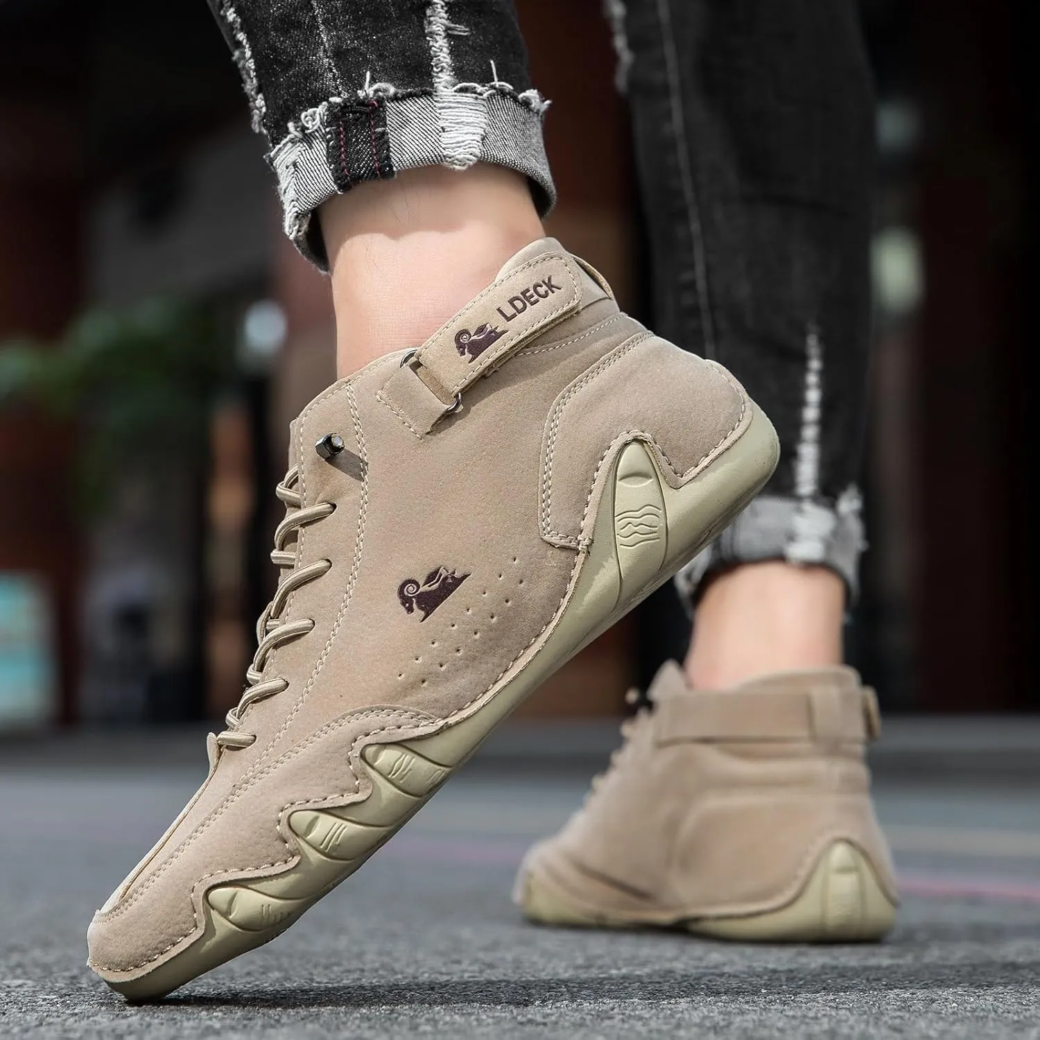 Vogany Shoes Women, Vogldeck - Waterproof and Breathable Orthopedic Shoes, Outdoor Beck Shoes Comfy Lightweight Non-Slip Orthopedic Sneakers Walking Hiking Ankle Boots(Khaki,US 6.5)