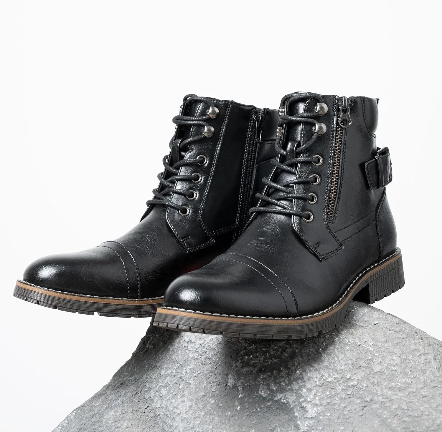 Vostey Men's Boots Boots for Men Casual Boots Motorcycle Combat Ankle Dress Boots Mens
