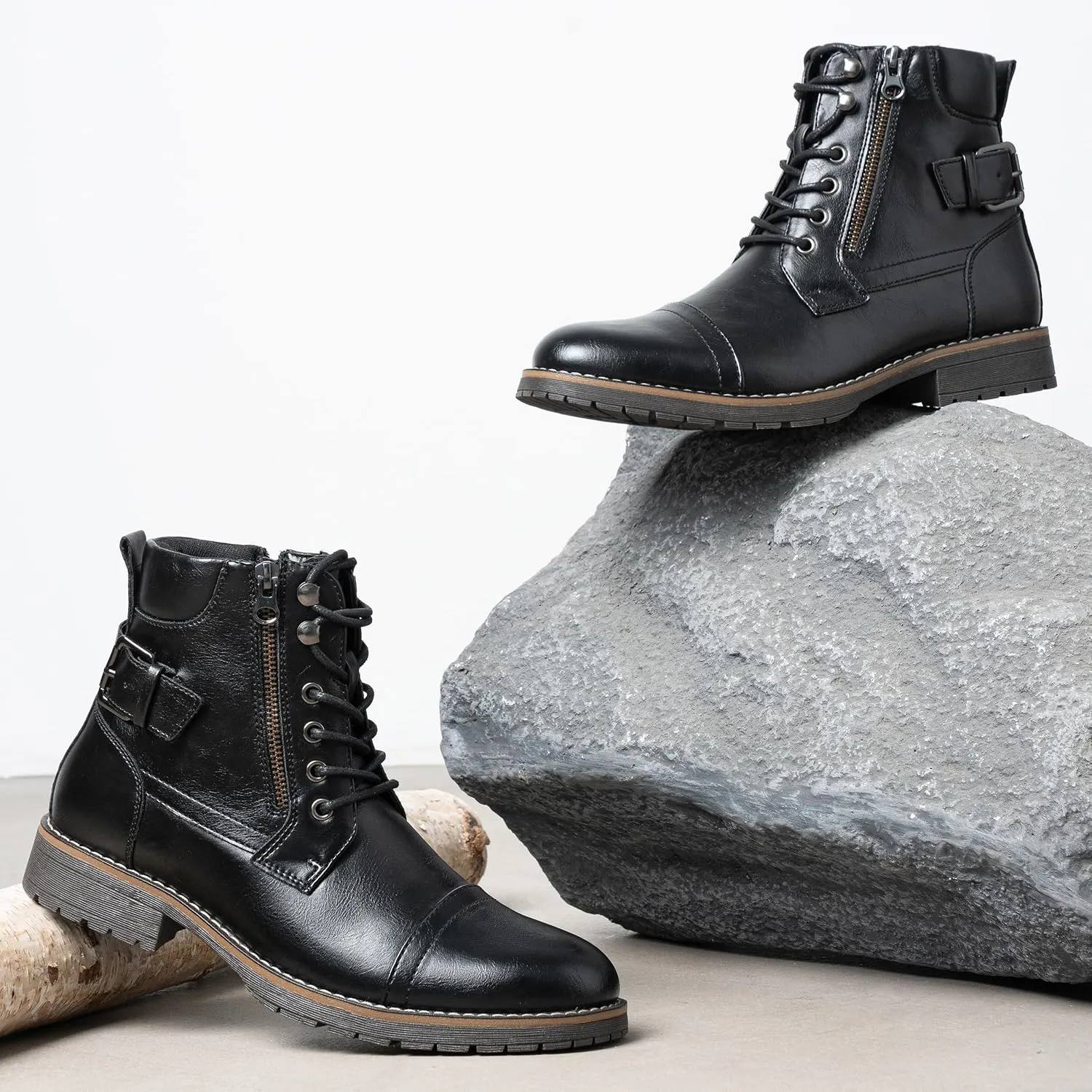 Vostey Men's Boots Boots for Men Casual Boots Motorcycle Combat Ankle Dress Boots Mens
