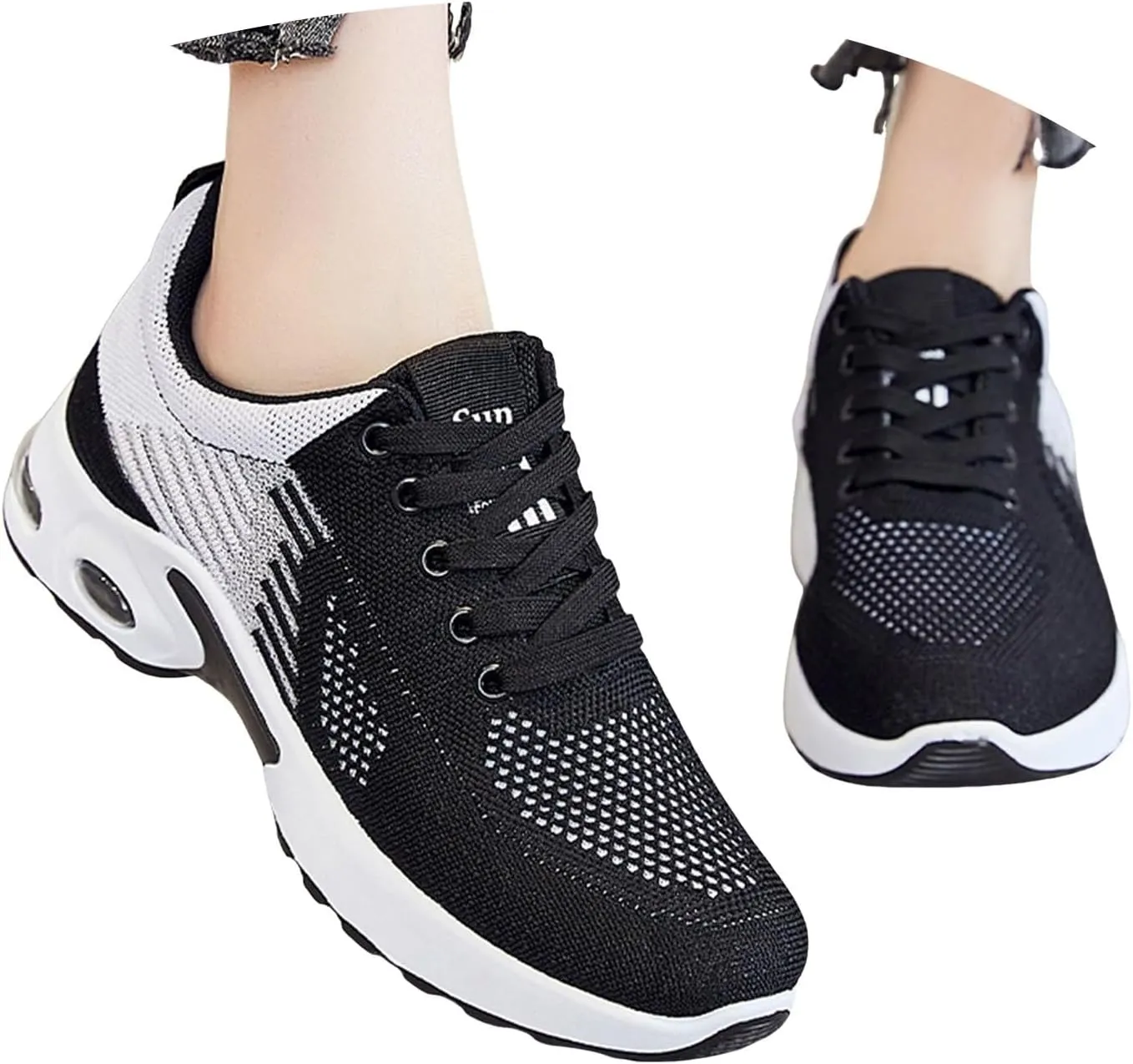 Walking Shoes Women Slip On Air Cushion Running Shoes Lightweight Comfort Mesh Breathable Gym Workout Fashion Sneakers