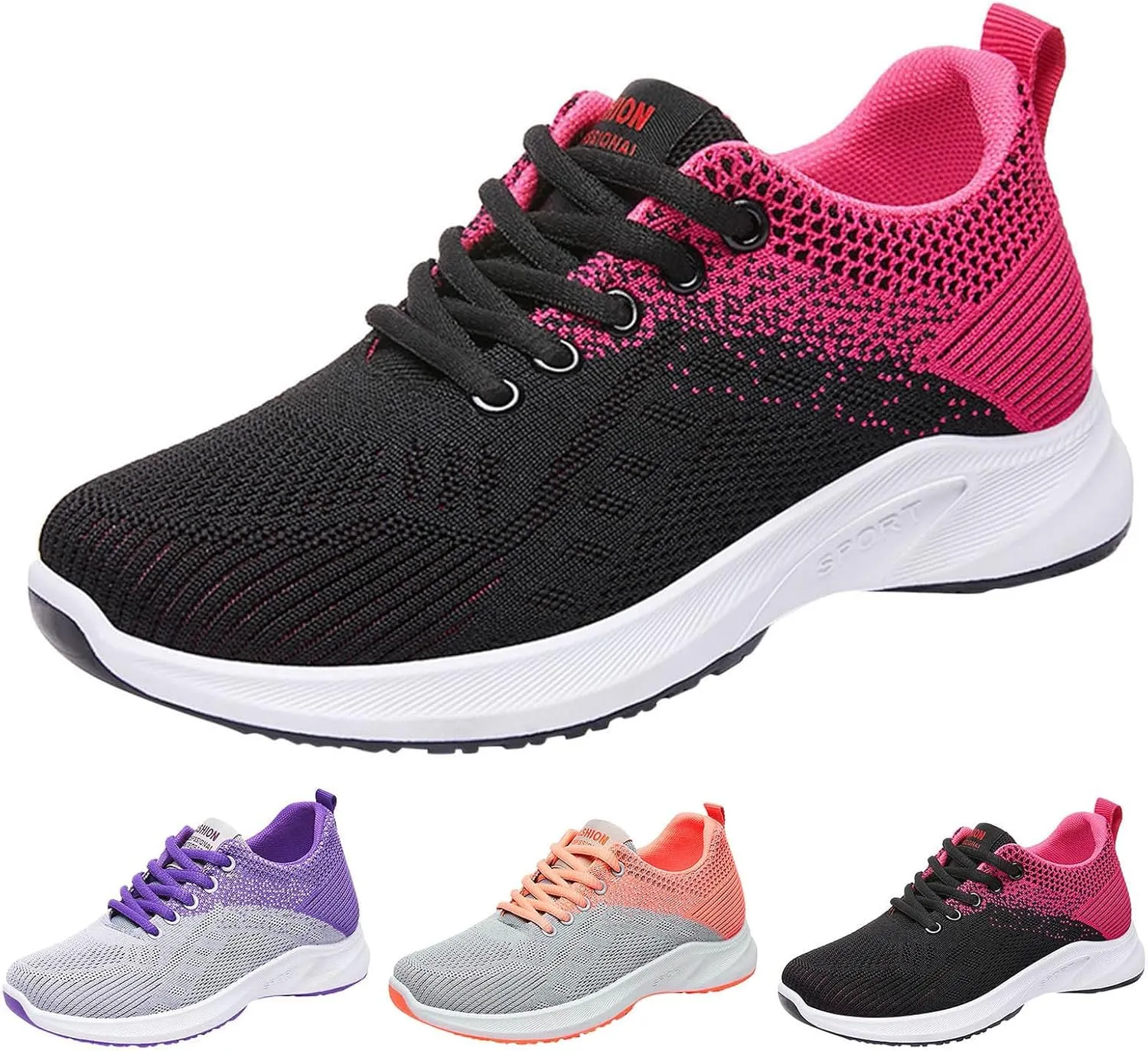 Walking Sneakers for Women Wide Width Road Running Extra Sneakers Arch Support Gym Lightweight Breathable Shoes