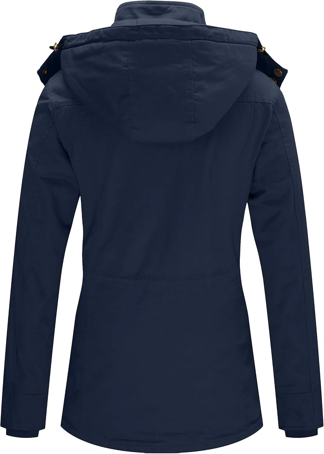 WenVen Women's Winter Warm Thicken Military Parka Jacket with Removable Hood