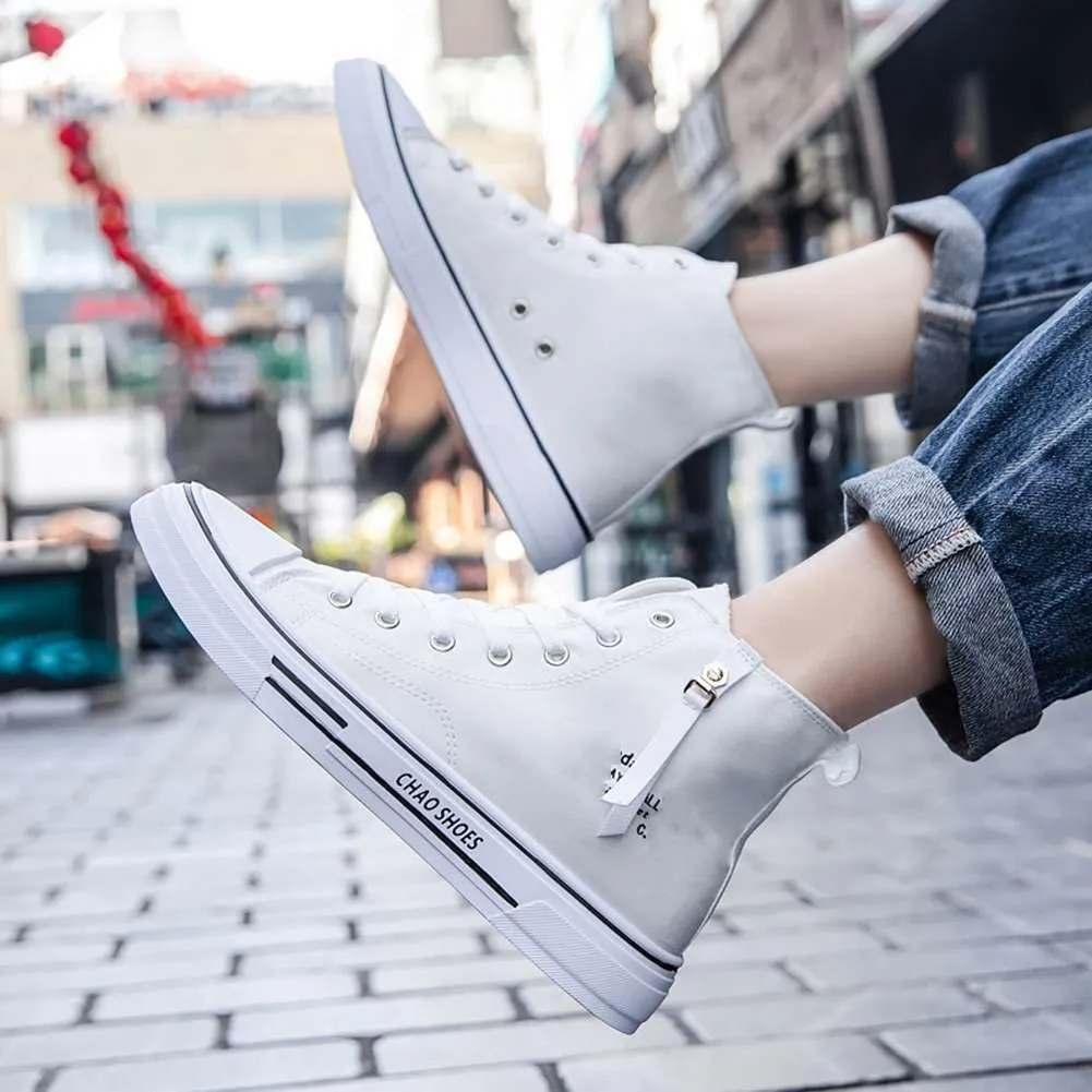 WILTENA Men's Fashion High Top Street Canvas Sneakers Boy's Casual Outdoor Youth Shoes