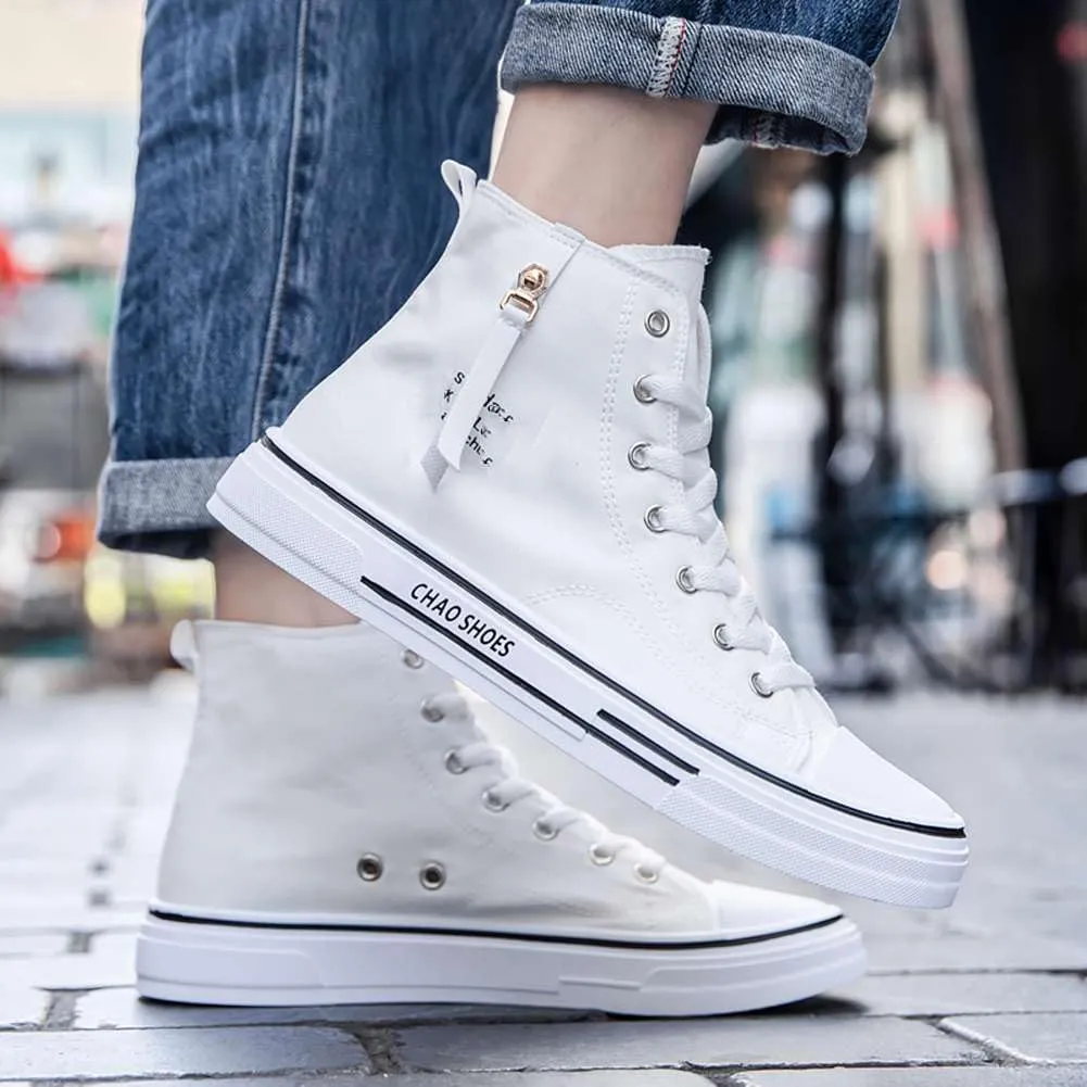 WILTENA Men's Fashion High Top Street Canvas Sneakers Boy's Casual Outdoor Youth Shoes