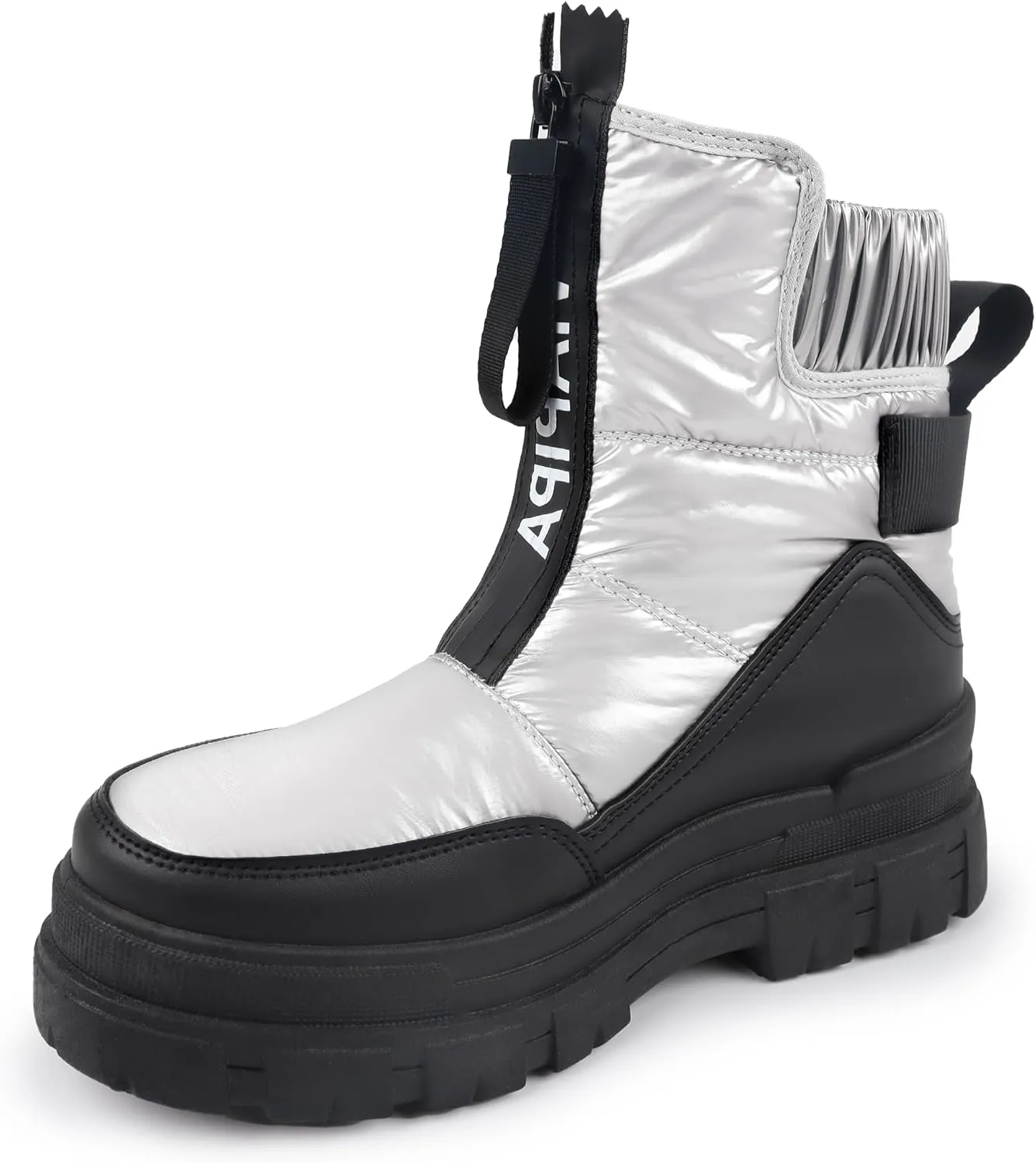 Winter Boots for Women Waterproof, Snow Boots for Women, Womens Mid Calf Low Heel Zip Up Anti-Slip Warm Booties Comfortable for Outdoor Walking Hiking