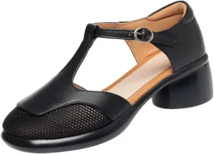 Women Sandals Round Heel Non-Slip Sole Open Toe Buckle Strap Casual Gladiator Summer Beach Sandals