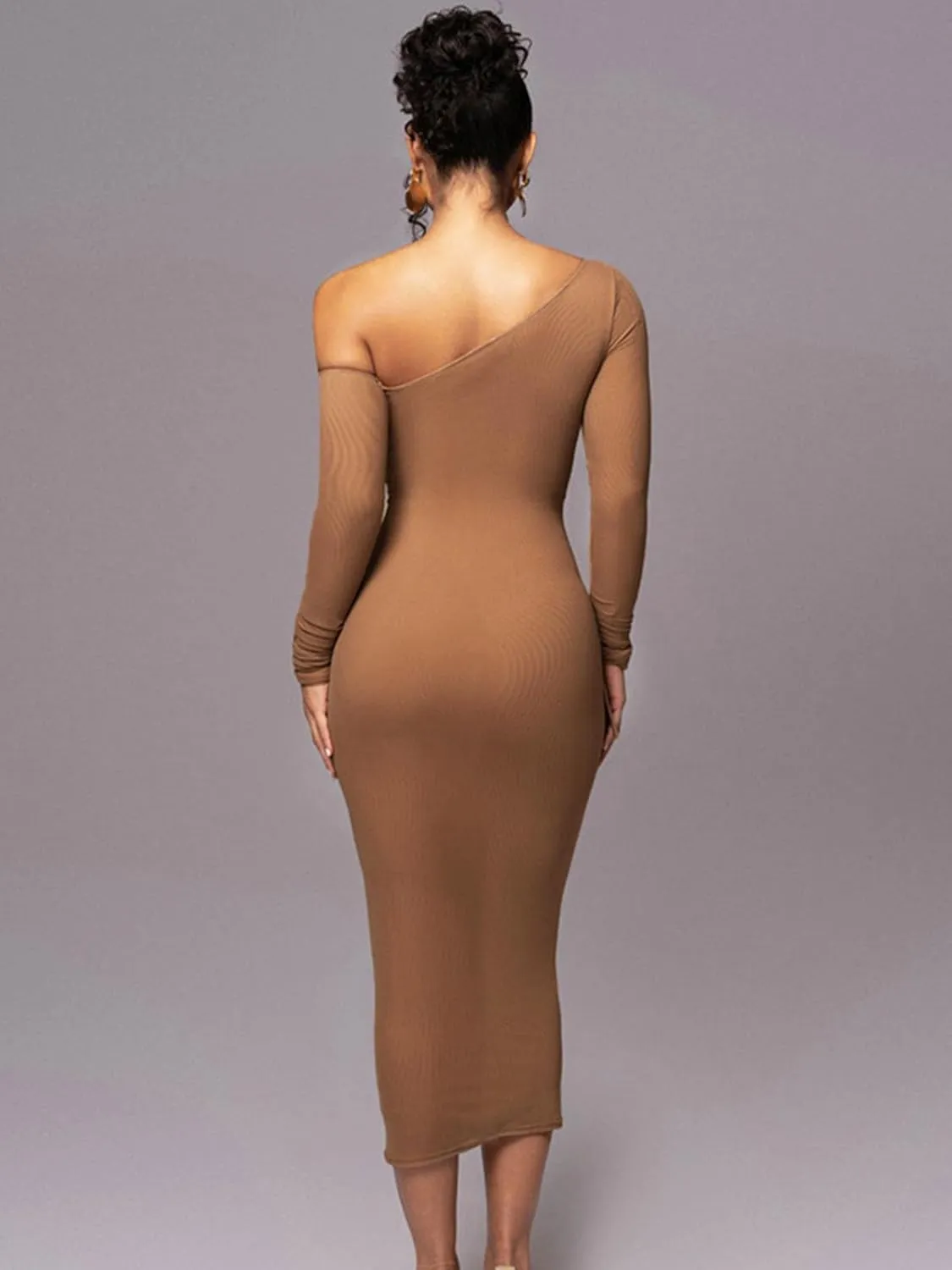Women Sexy Mesh Maxi Dress Off Shoulder Long Sleeve Bodycon Ruched y2k Club Party Concert Night Rave Outfits