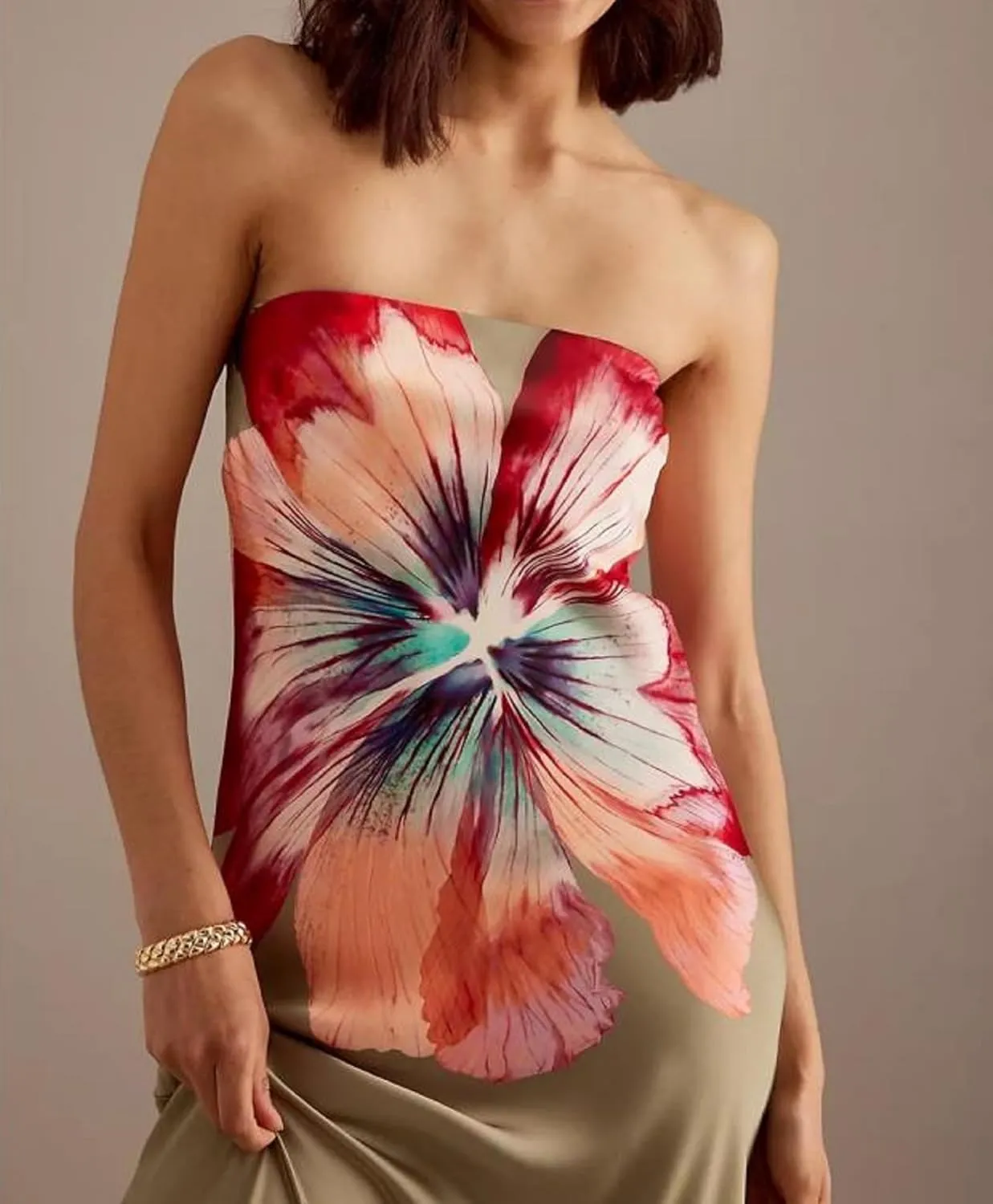 Women Y2K Floral Tube Long Dress Strapless Backless Bodycon Maxi Dress Summer Holiday Bandeau Dresses Beachwear
