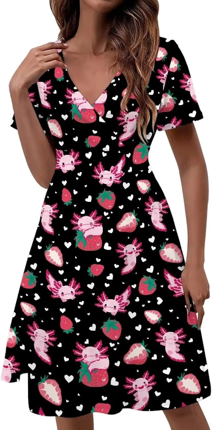 Women's 2025 Summer Maxi Dresses Plaid V Neck A Line Casual Beach Vacation Long Sundress