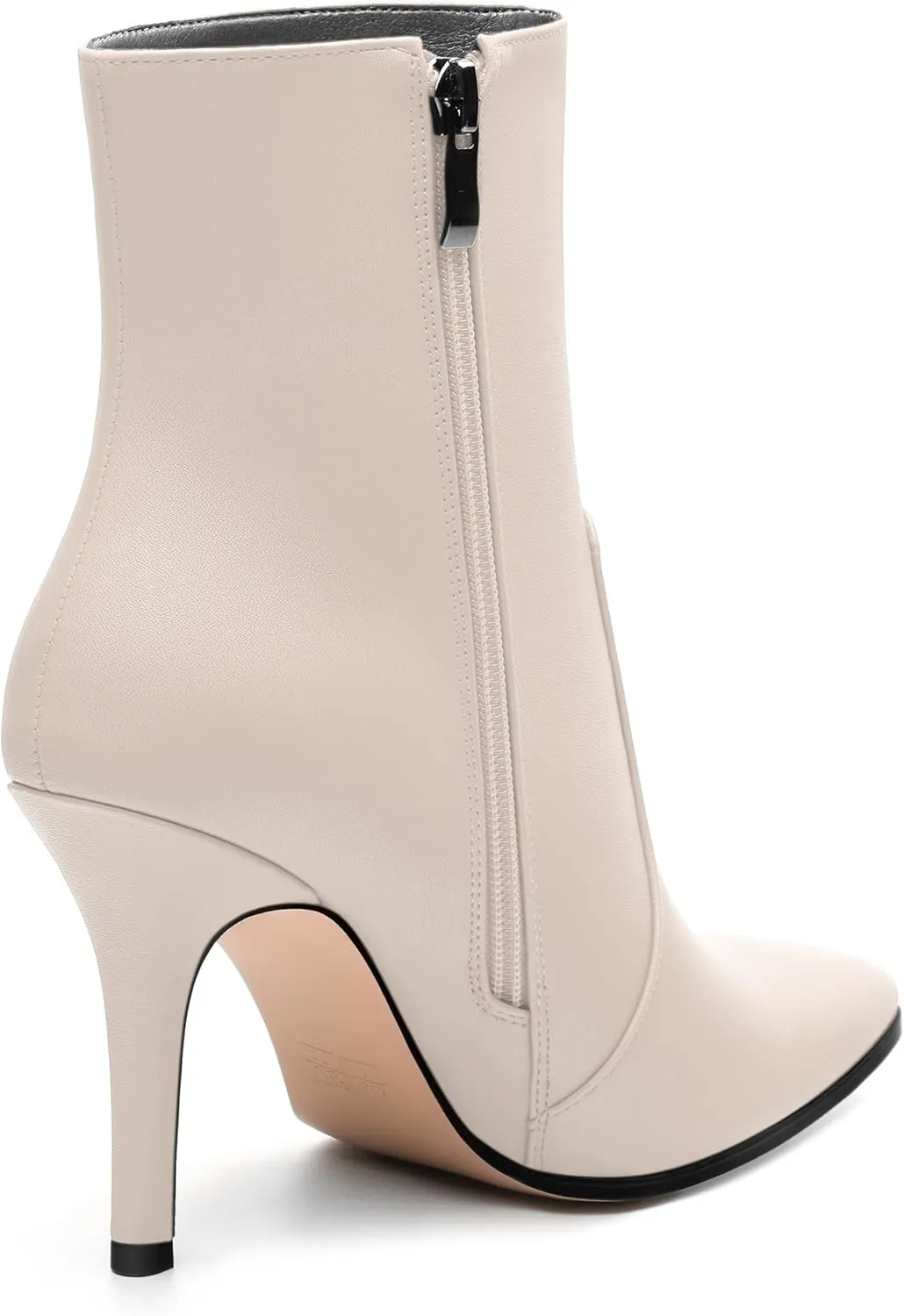 Womens Boots Ankle High Stiletto Heel Pointed Toe Side Zipper Solid Matte Bootie Ankle Fashion Short Bootites for Daily Office Party