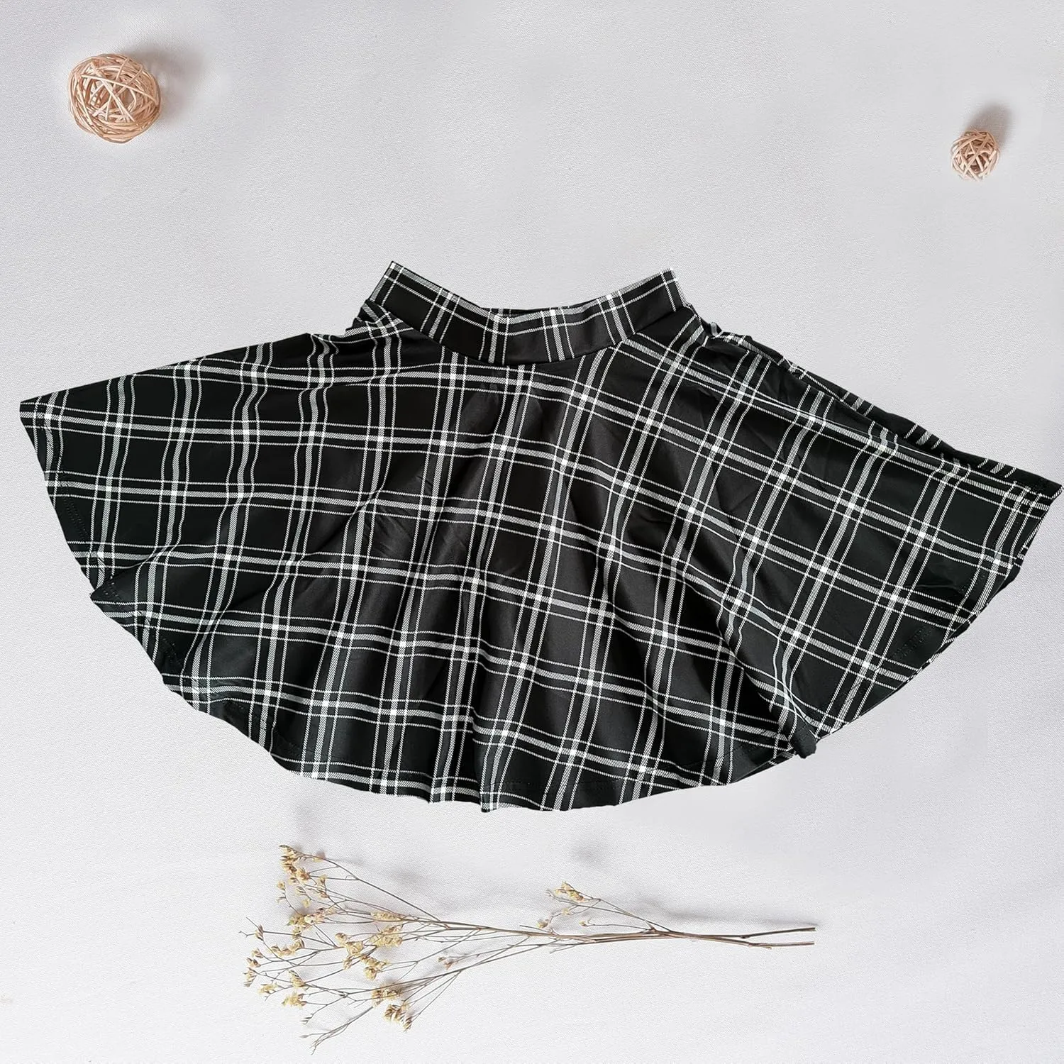 Women's Casual Basic Skirts Mini Flared Skater Stretchy A-Line Party Skirts with Shorts