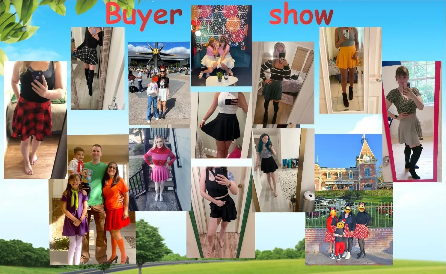 Women's Casual Basic Skirts Mini Flared Skater Stretchy A-Line Party Skirts with Shorts