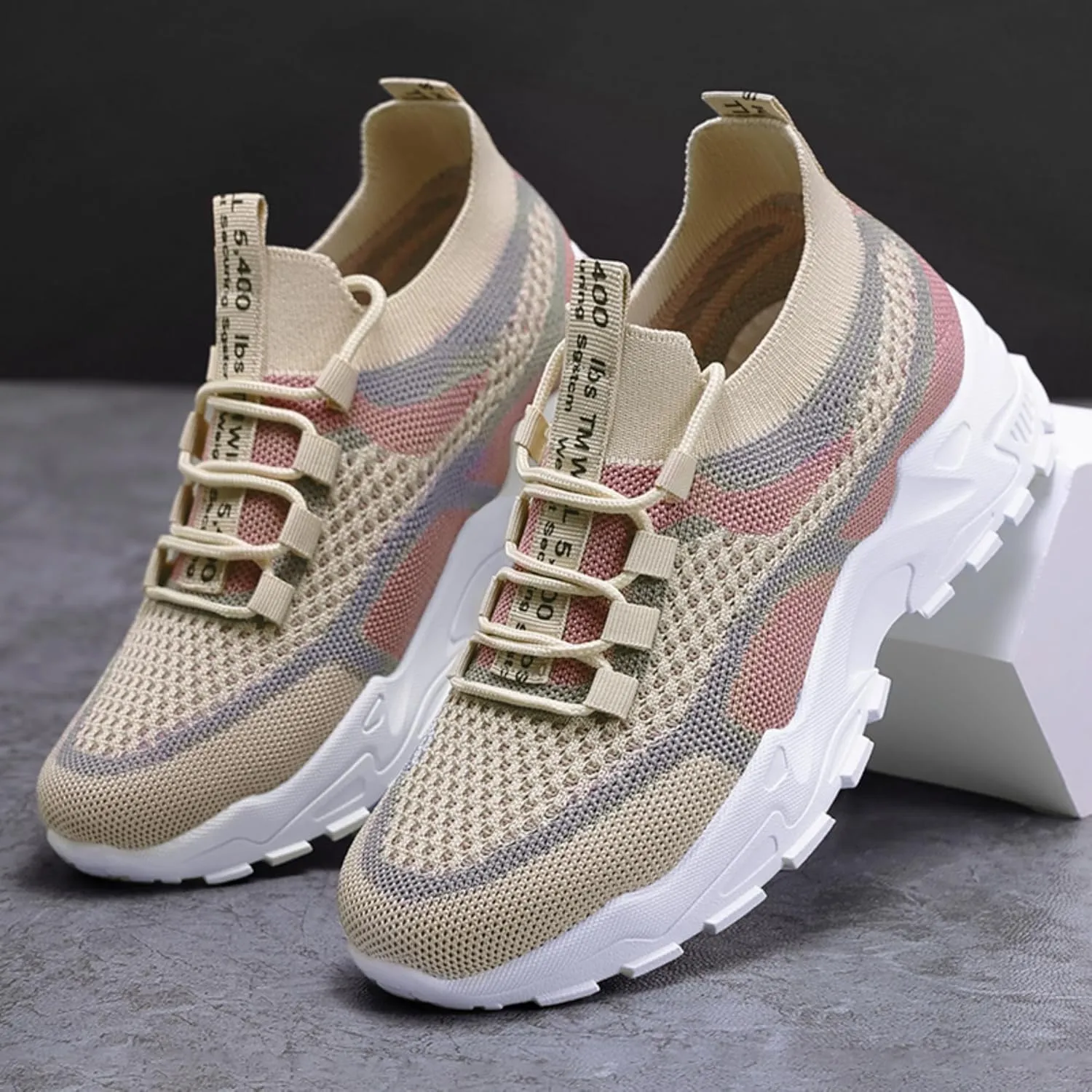 Women’s Casual Sneakers Slip-Resistant Lightweight Breathable Shoes for Walking, Gym, Travel | Flexible Sock Design with Abrasion-Resistant Sole
