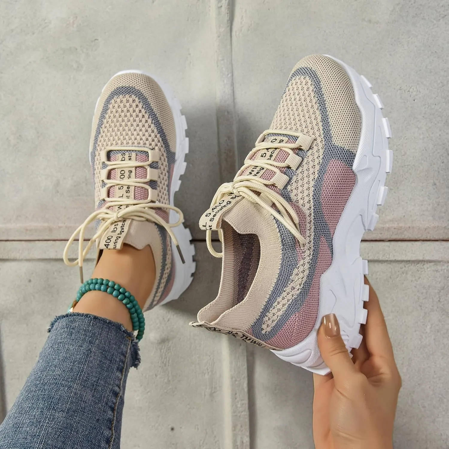 Women’s Casual Sneakers Slip-Resistant Lightweight Breathable Shoes for Walking, Gym, Travel | Flexible Sock Design with Abrasion-Resistant Sole