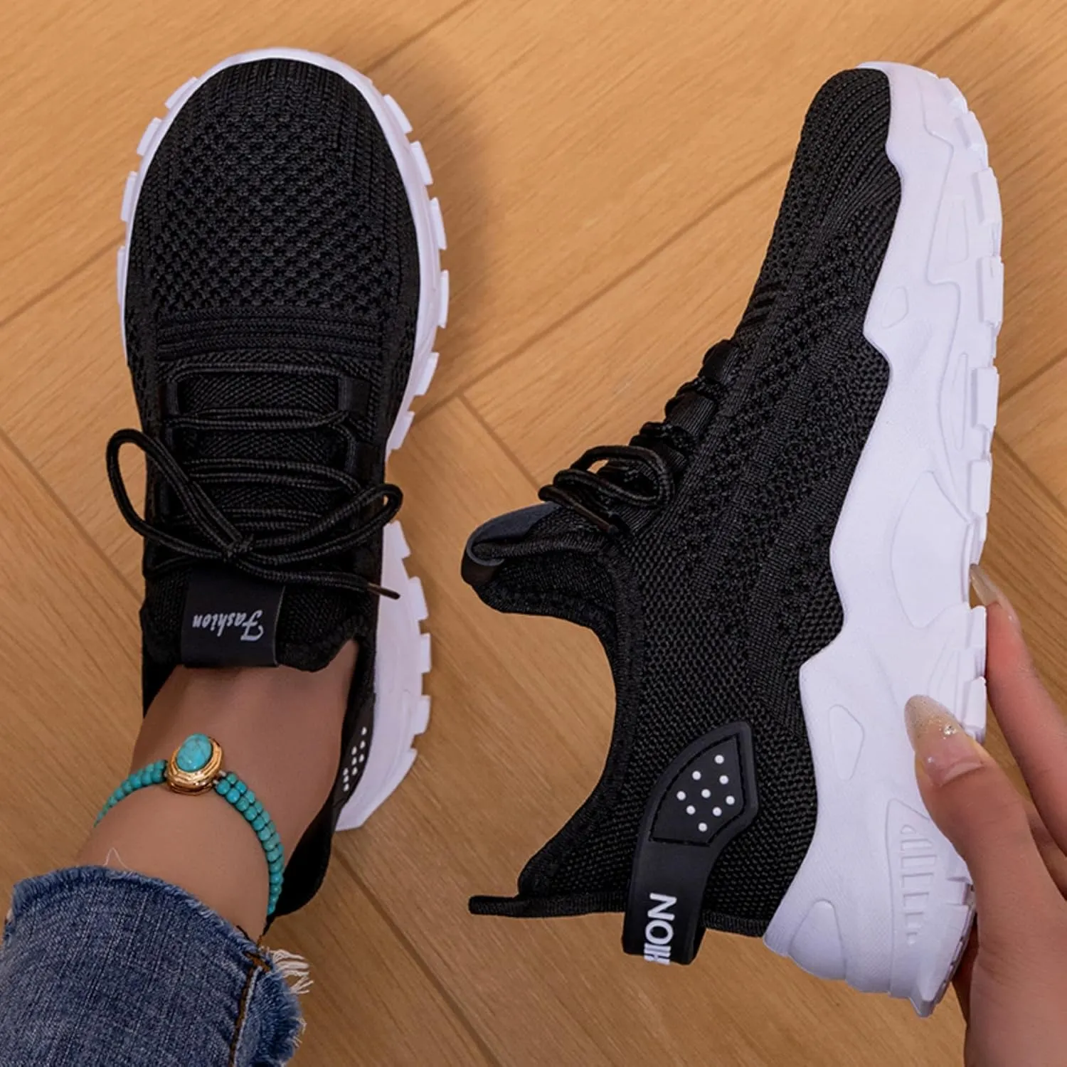 Women’s Casual Sneakers Slip-Resistant Lightweight Breathable Shoes for Walking, Gym, Travel | Flexible Sock Design with Abrasion-Resistant Sole