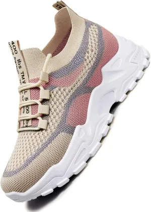 Women’s Casual Sneakers Slip-Resistant Lightweight Breathable Shoes for Walking, Gym, Travel | Flexible Sock Design with Abrasion-Resistant Sole
