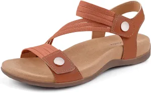 Women's Comfort Orthopedic Sandals with Arch Support Summer Walking Casual Flats Shoes