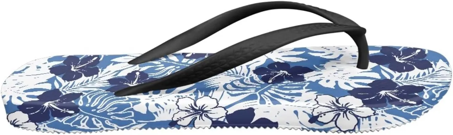 Women's Flip Flops Hawaiian Hibiscus Thong Sandals Comfortable Summer Beach Walking Slippers Shower Shoes