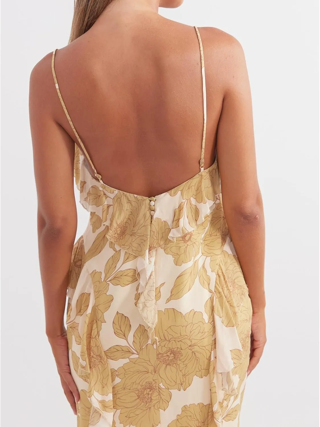 Womens Floral Spaghetti Strap Maxi Dress Y2k Backless Sleeveless Tube Dresses Sexy Vacation Going Out Beachwear
