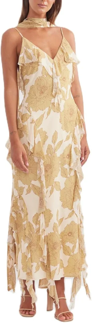 Womens Floral Spaghetti Strap Maxi Dress Y2k Backless Sleeveless Tube Dresses Sexy Vacation Going Out Beachwear