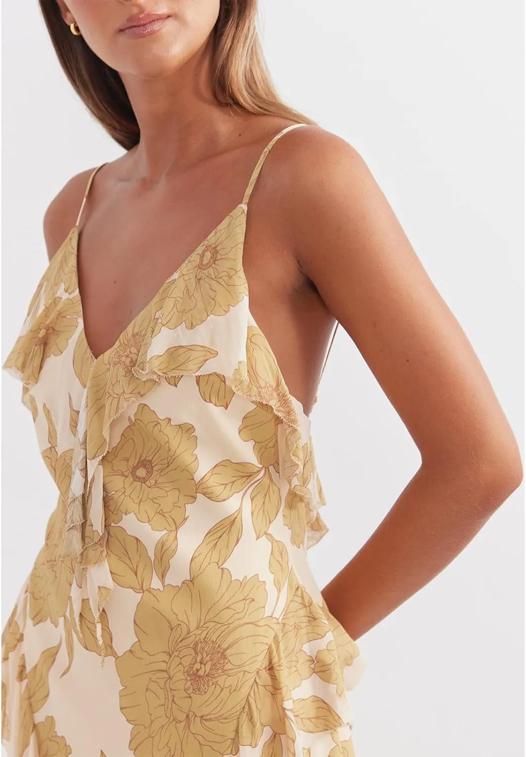Womens Floral Spaghetti Strap Maxi Dress Y2k Backless Sleeveless Tube Dresses Sexy Vacation Going Out Beachwear