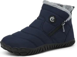 Womens Fur Lined Snow Boots Ladies Warm Winter Boots Non Slip Outdoor Boot Fashion Zip Booties