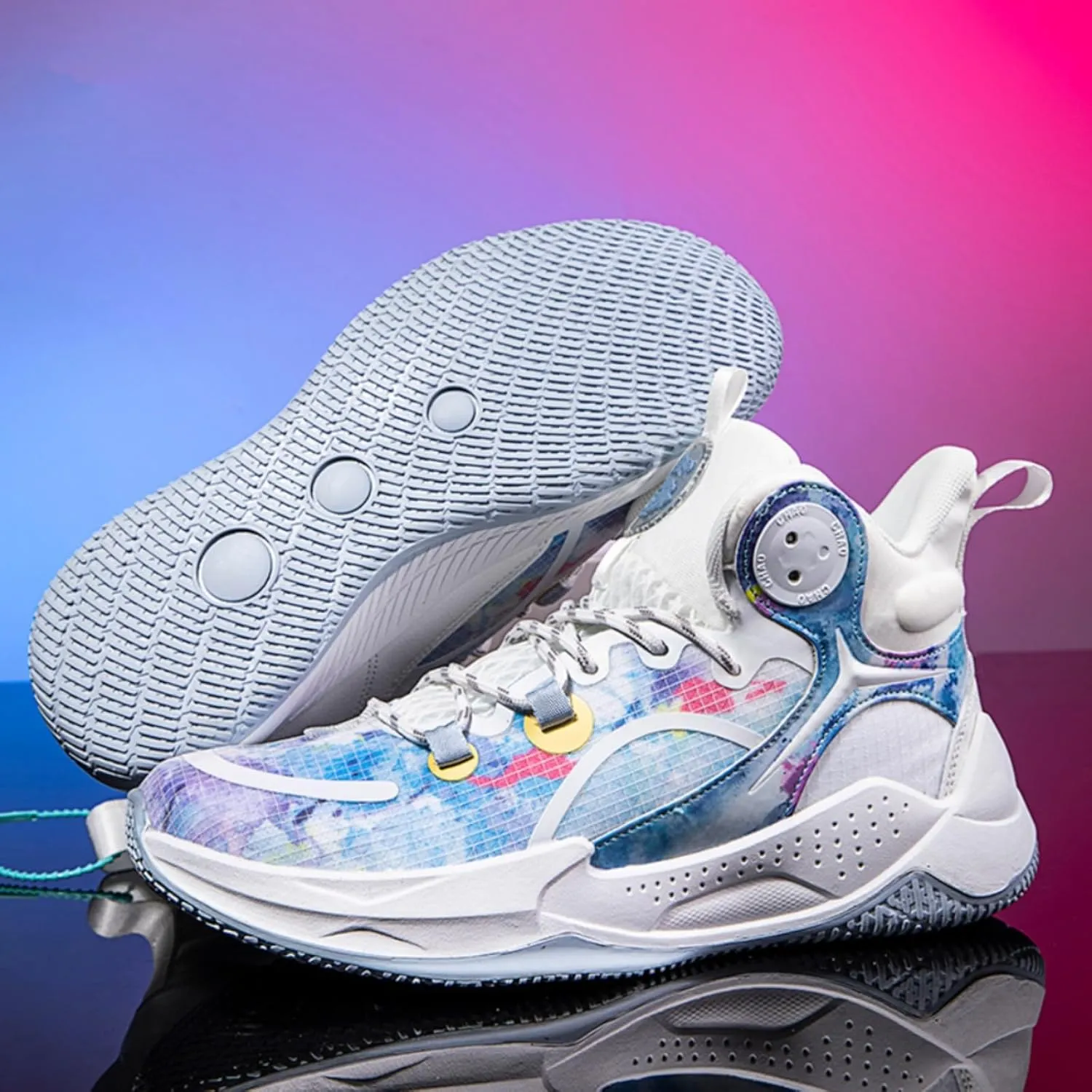Womens High Top Fashion Graffiti Basketball Shoes Fashion Breathable Non-Slip Sneakers Comfortable Outdoor Running Training Sport Shoes